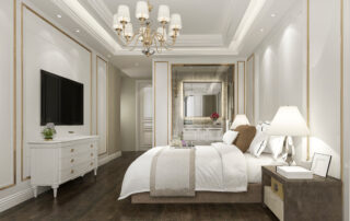 bedroom renovation with hardwood flooring