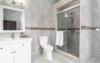 renovation bathroom tile floor and walls