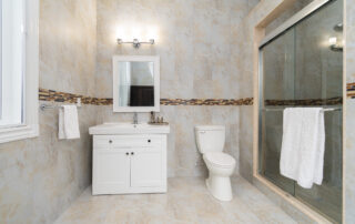 renovation bathroom tile floor and walls